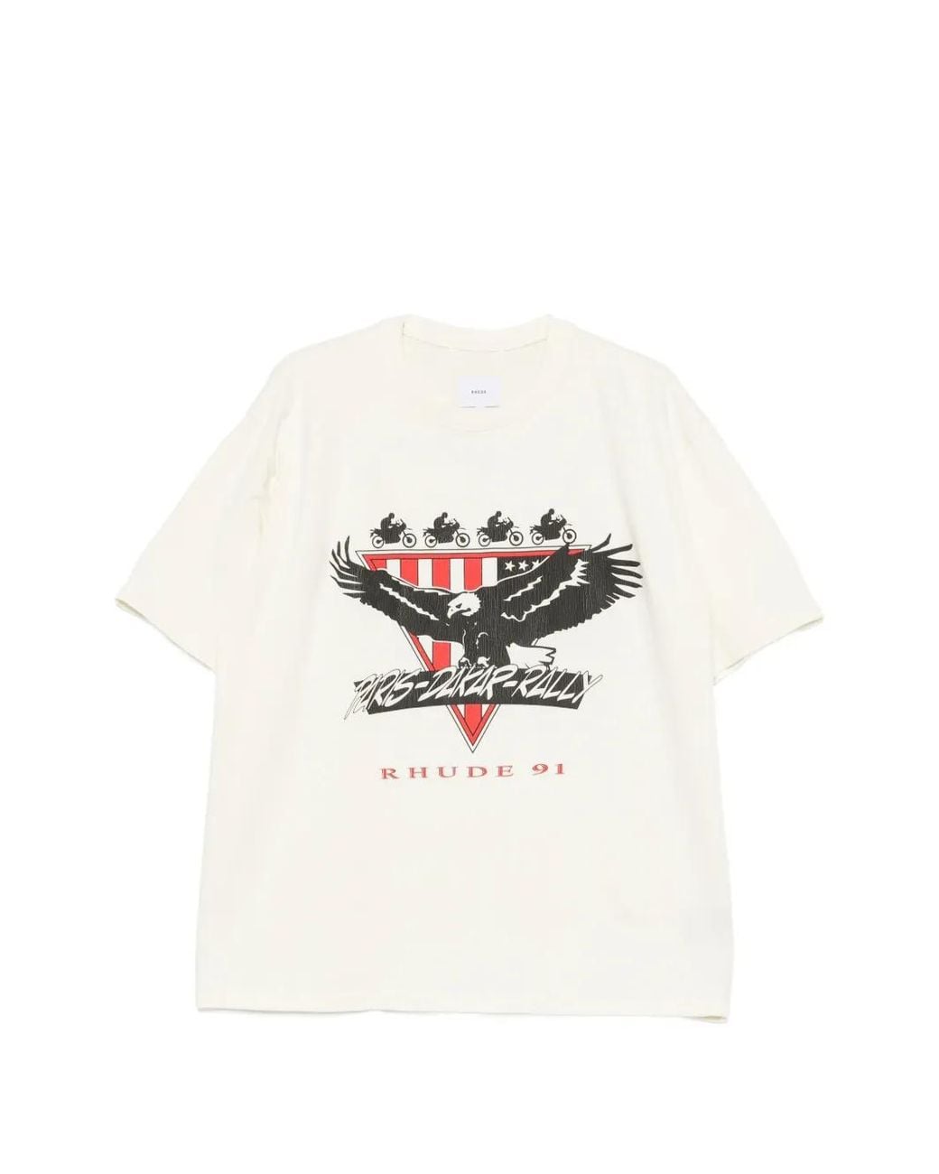 Rhude White Graphic-Print T-Shirt for men