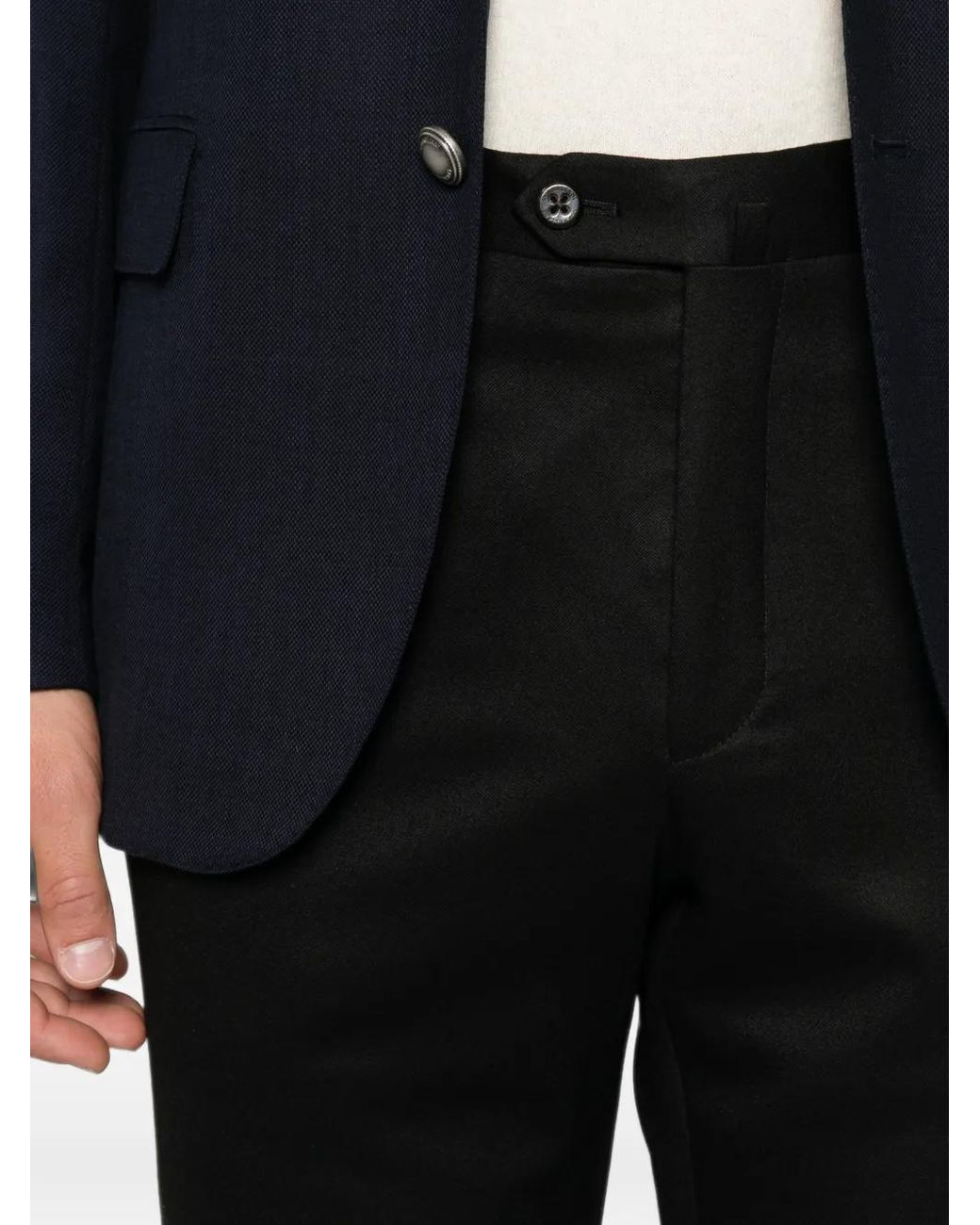 Corneliani Black Pressed-Crease Tailored Trousers for men