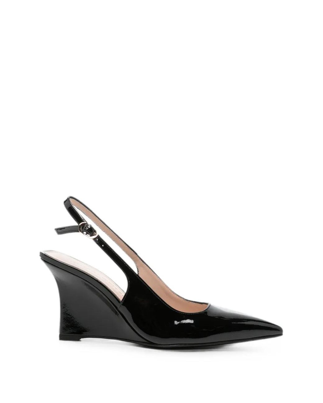 Stuart Weitzman Black Vinnie Slingback Wedge Pumps