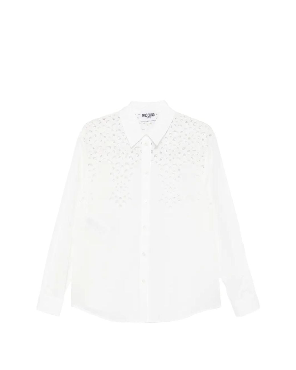 Moschino White Broderie-Anglaise Shirt