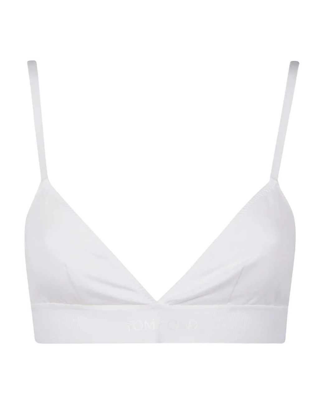 Tom Ford White Logo-Band Bra