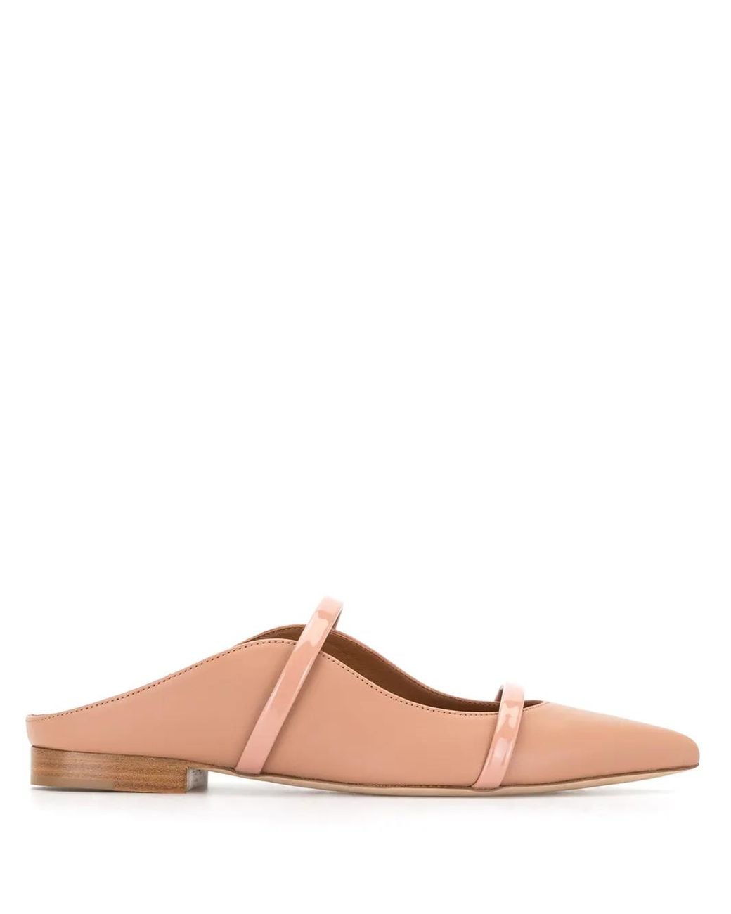 Malone Souliers Pink Nude And Blush Leather Maureen Flats