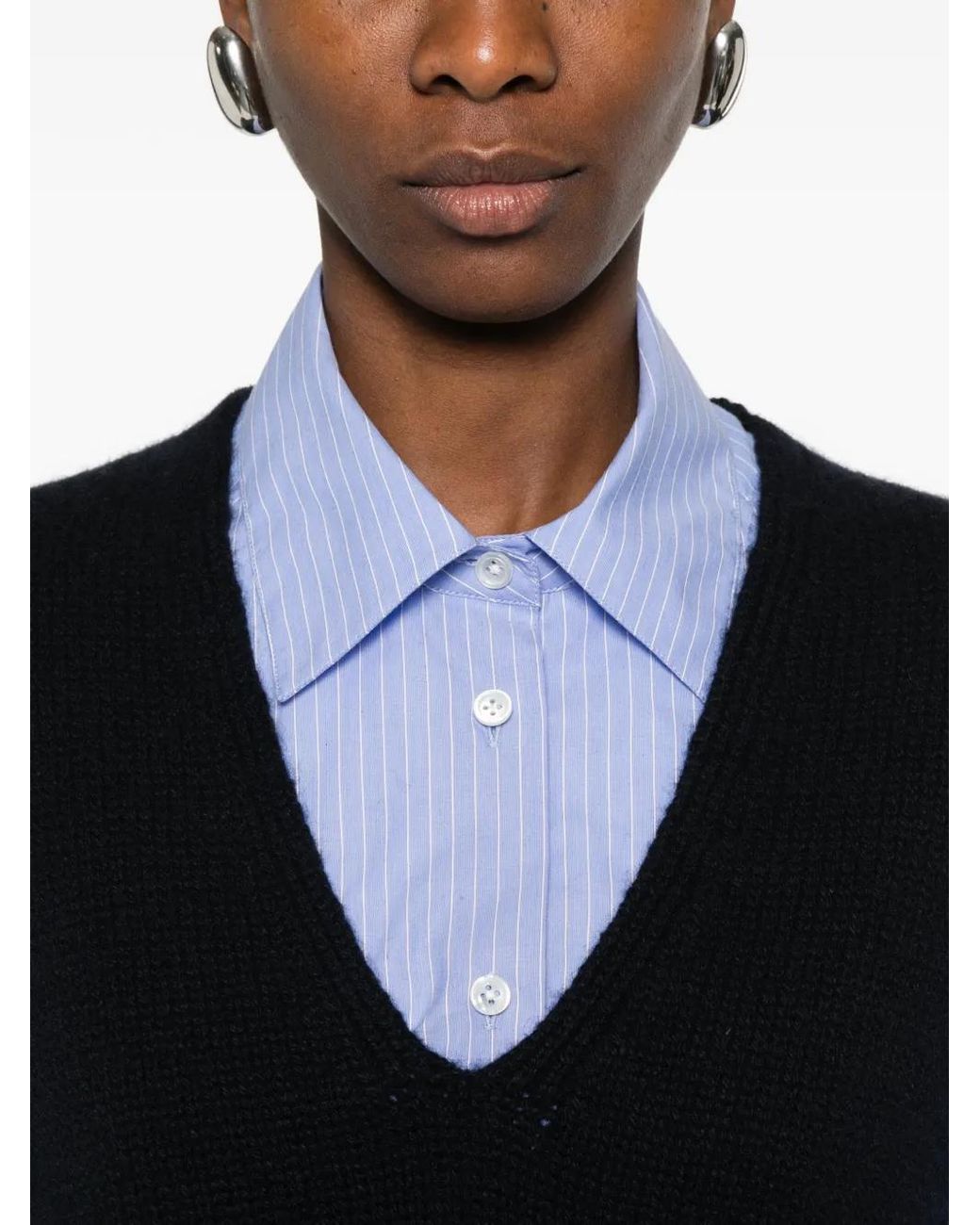 The Row Black Marte Ribbed-Knit Vest