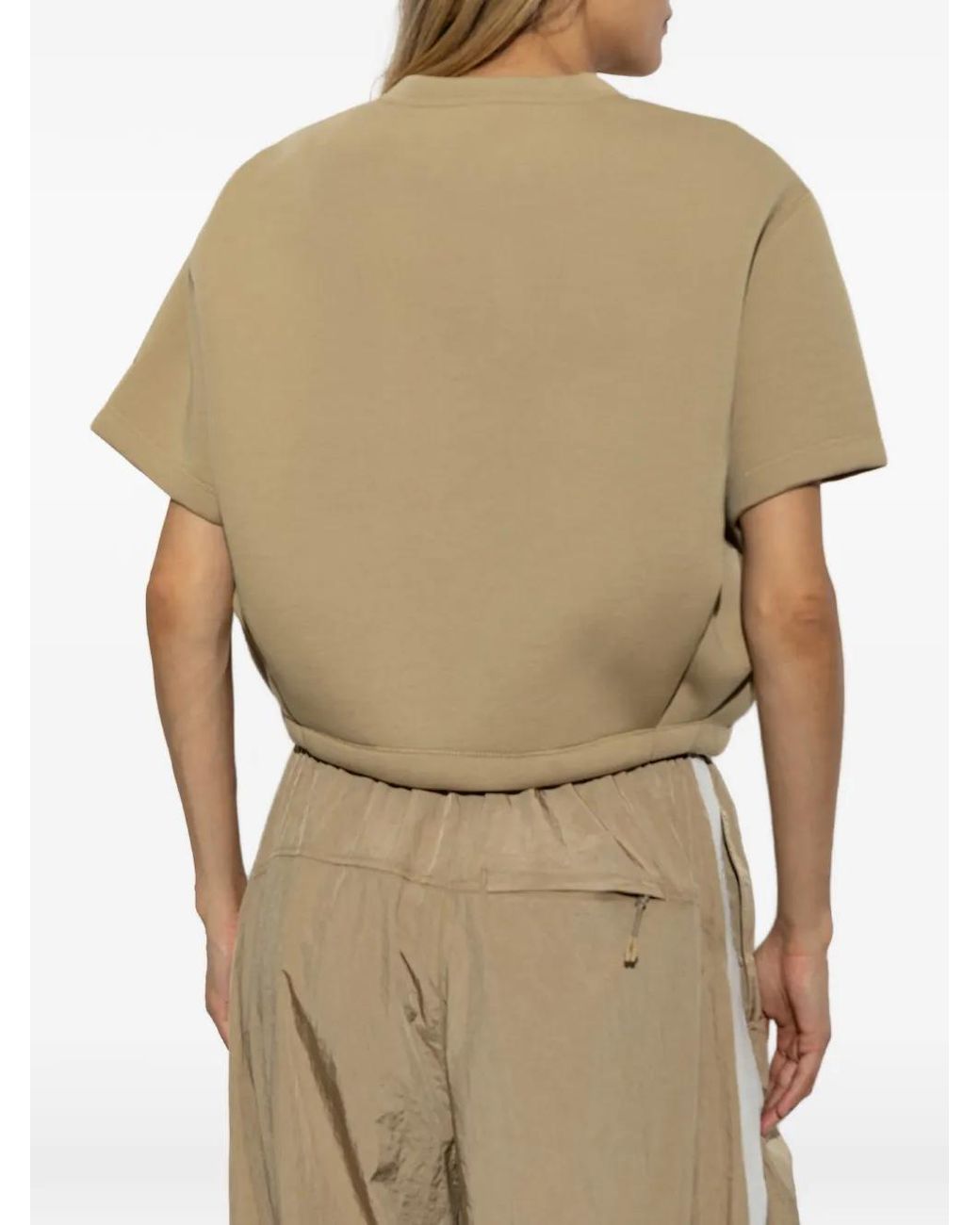 Nike Natural Oversized Logo-Embroidered T-Shirt