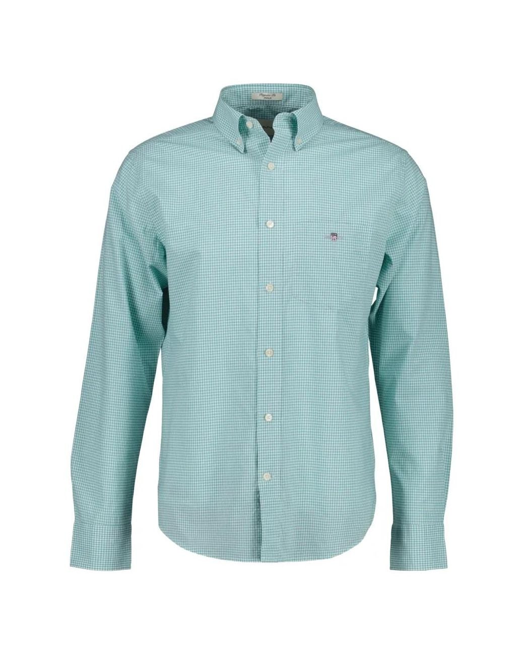 Gant Blue Chemise Boutonnée À Carreaux Vichy for men