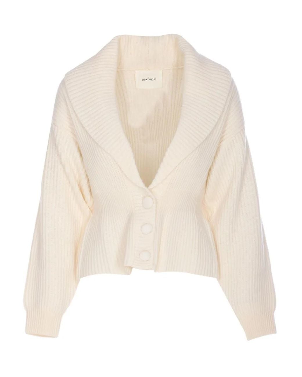 Lisa Yang Natural Alessandra Button Cardigan