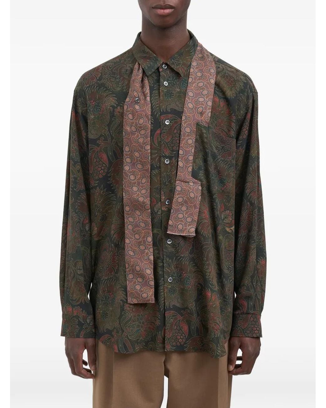 Magliano Black Liquid Pen Paisley-Print Shirt for men