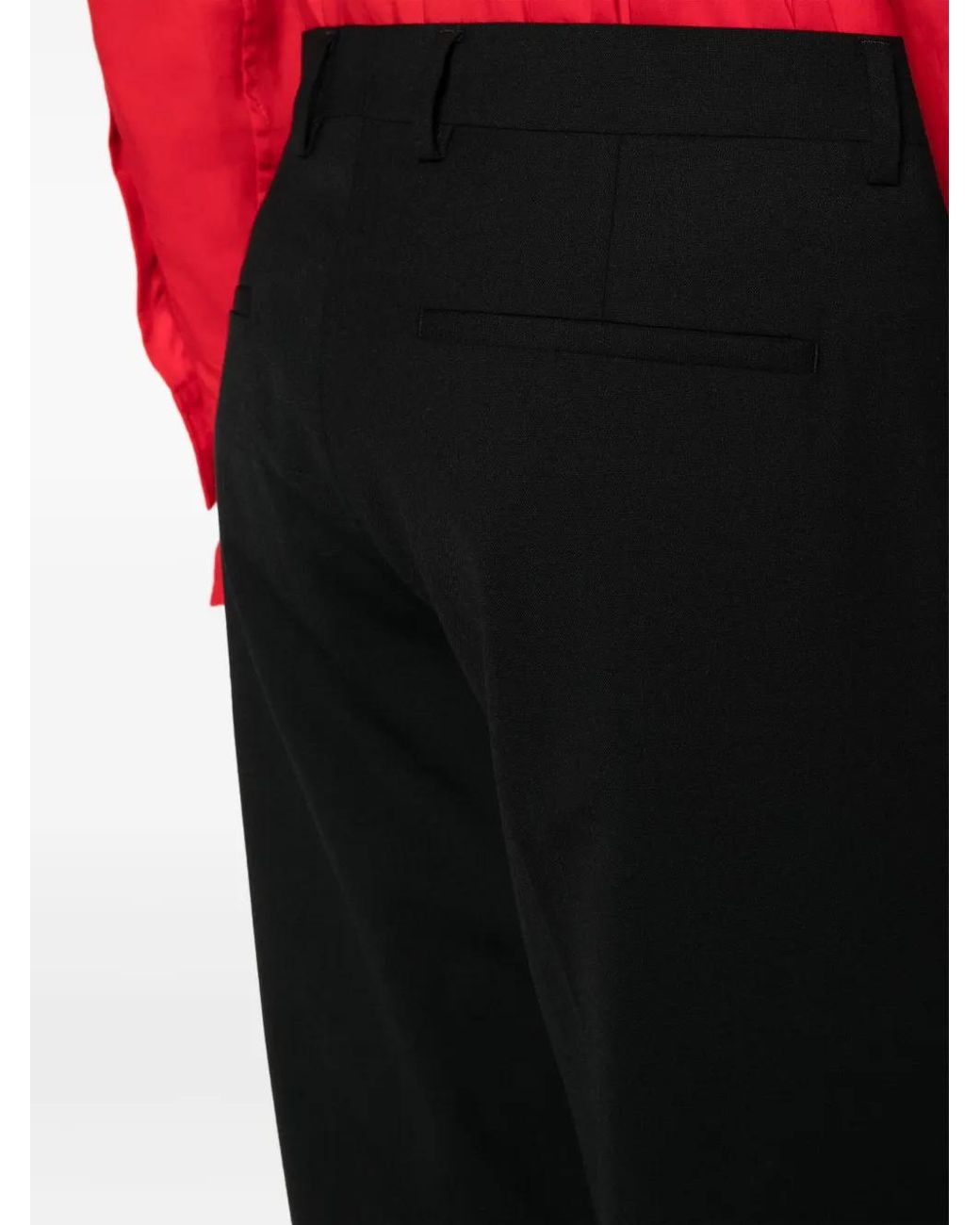 MODES GARMENTS Black Mid-Rise Slim Cut Trousers for men