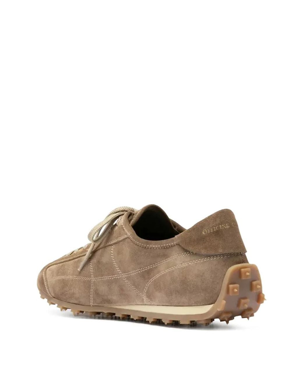 Officine Creative Brown Suede Panelled Sneakers for men