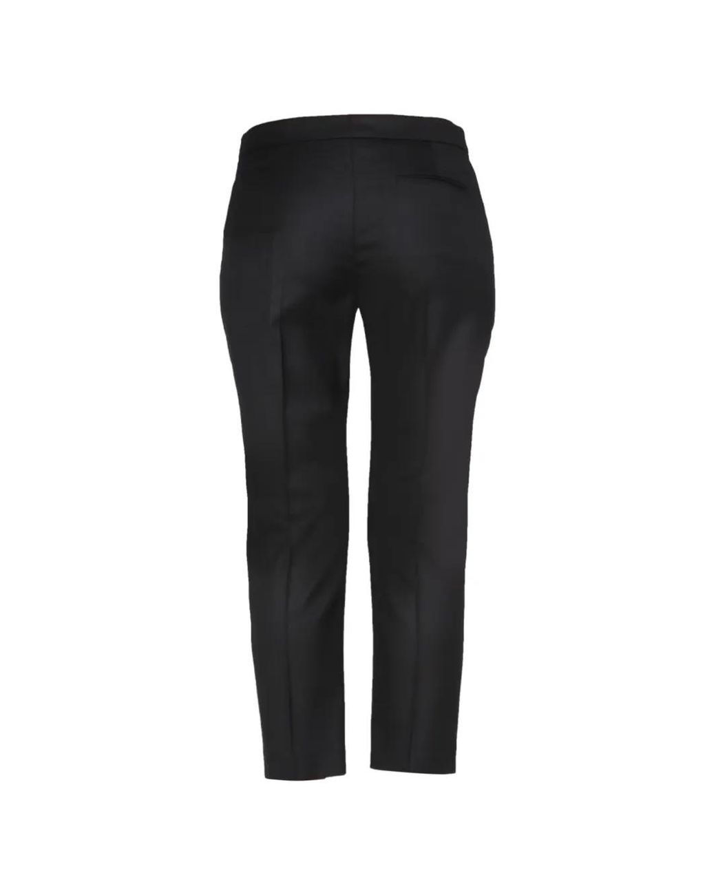 McQueen Black Straight-Leg Cropped Trousers