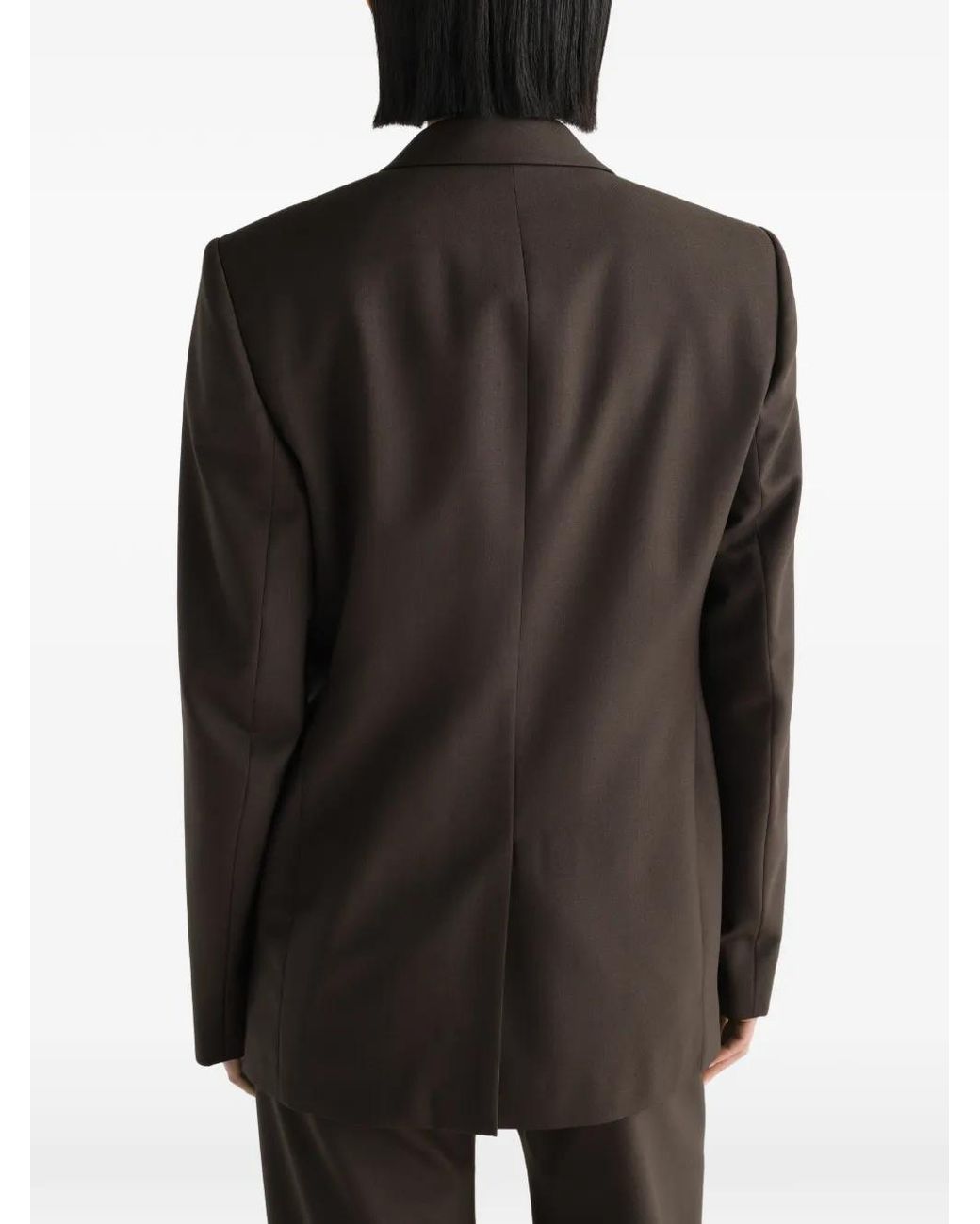 Lemaire Black Blazer À Boutonnière Croisée En Laine Mélangée