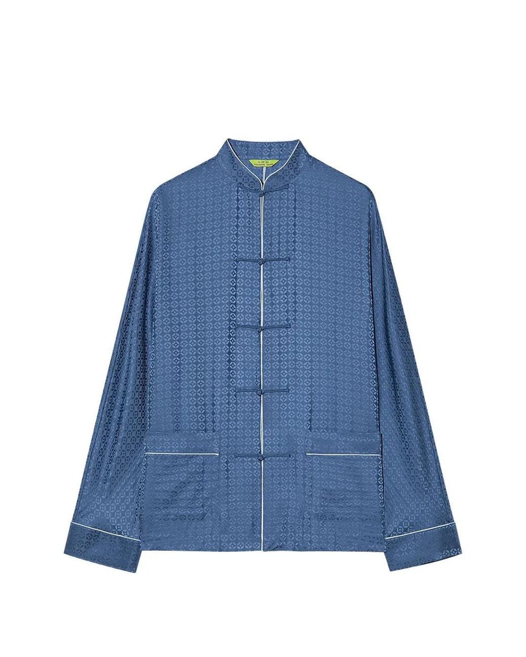 Shanghai Tang Blue Silk Jacquard Pyjama Set (Set Of Two) for men