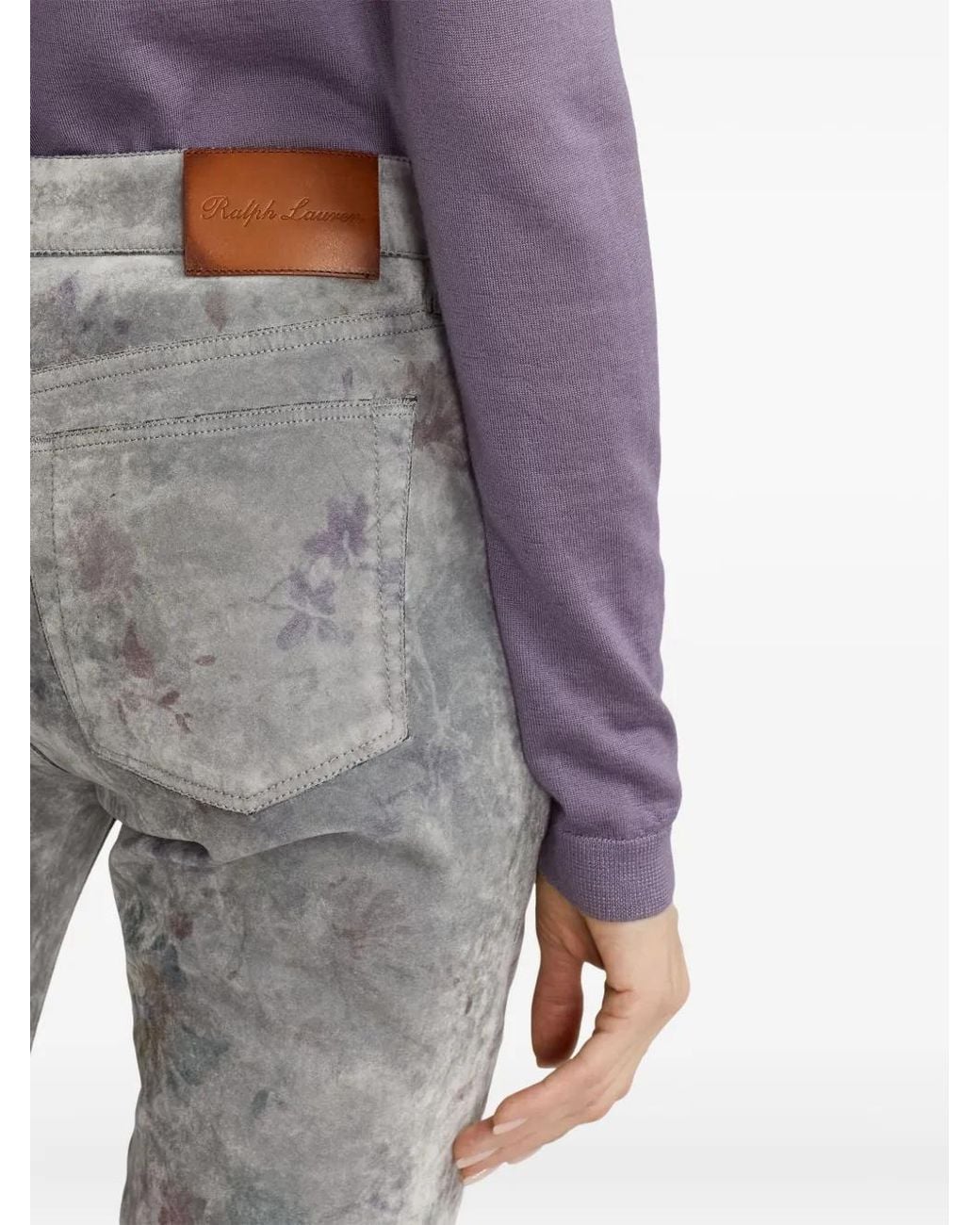 Ralph Lauren Gray Floral-Print Jeans
