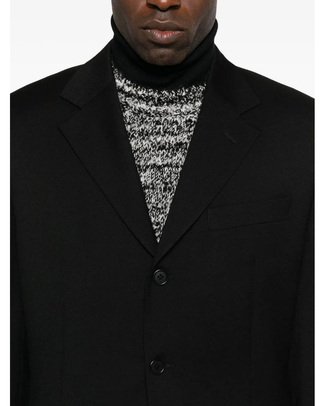 sunflower Black Single-Breasted Notched-Lapel Jacket for men