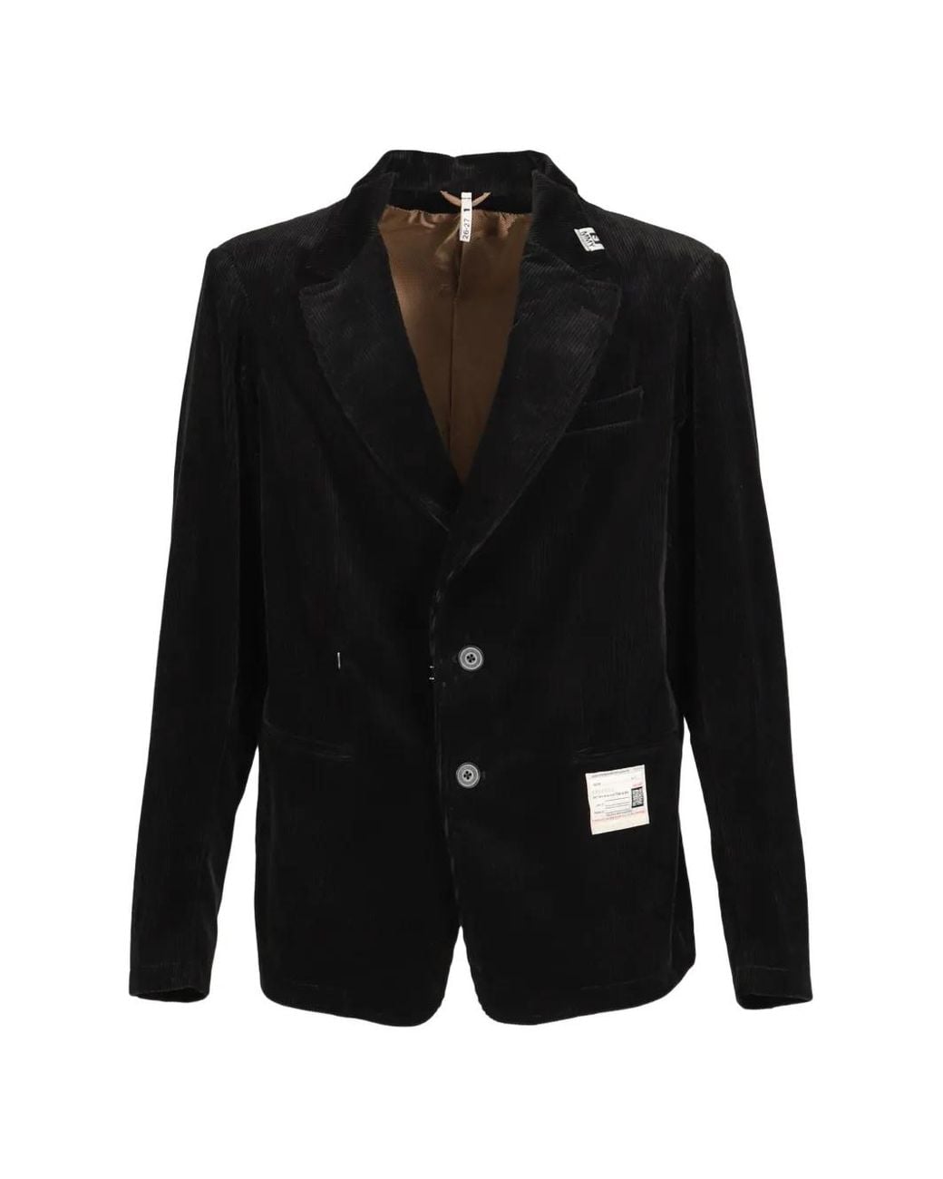 Maison Mihara Yasuhiro Black Switch Front Corduroy Tailored Jacket for men