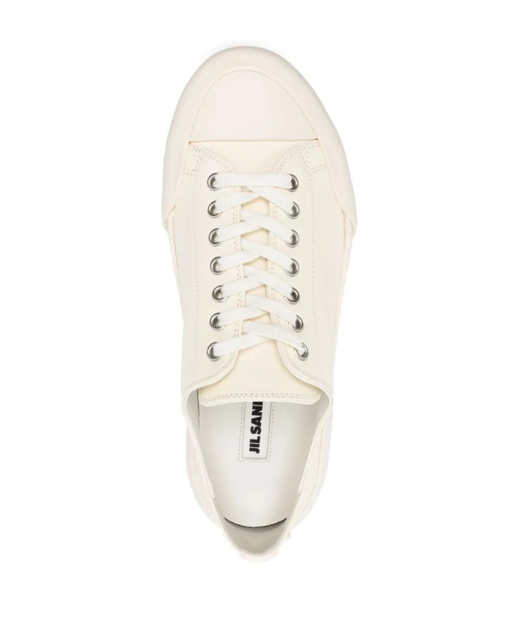 Jil Sander White Lace-Up Low-Top Sneakers