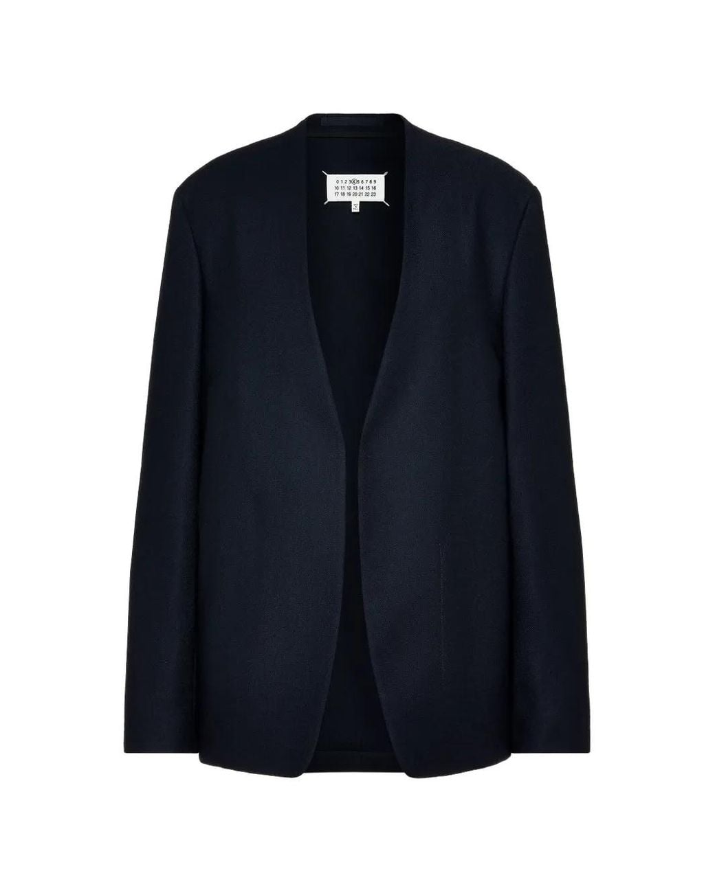 Maison Margiela Blue Open-Front Collarless Jacket