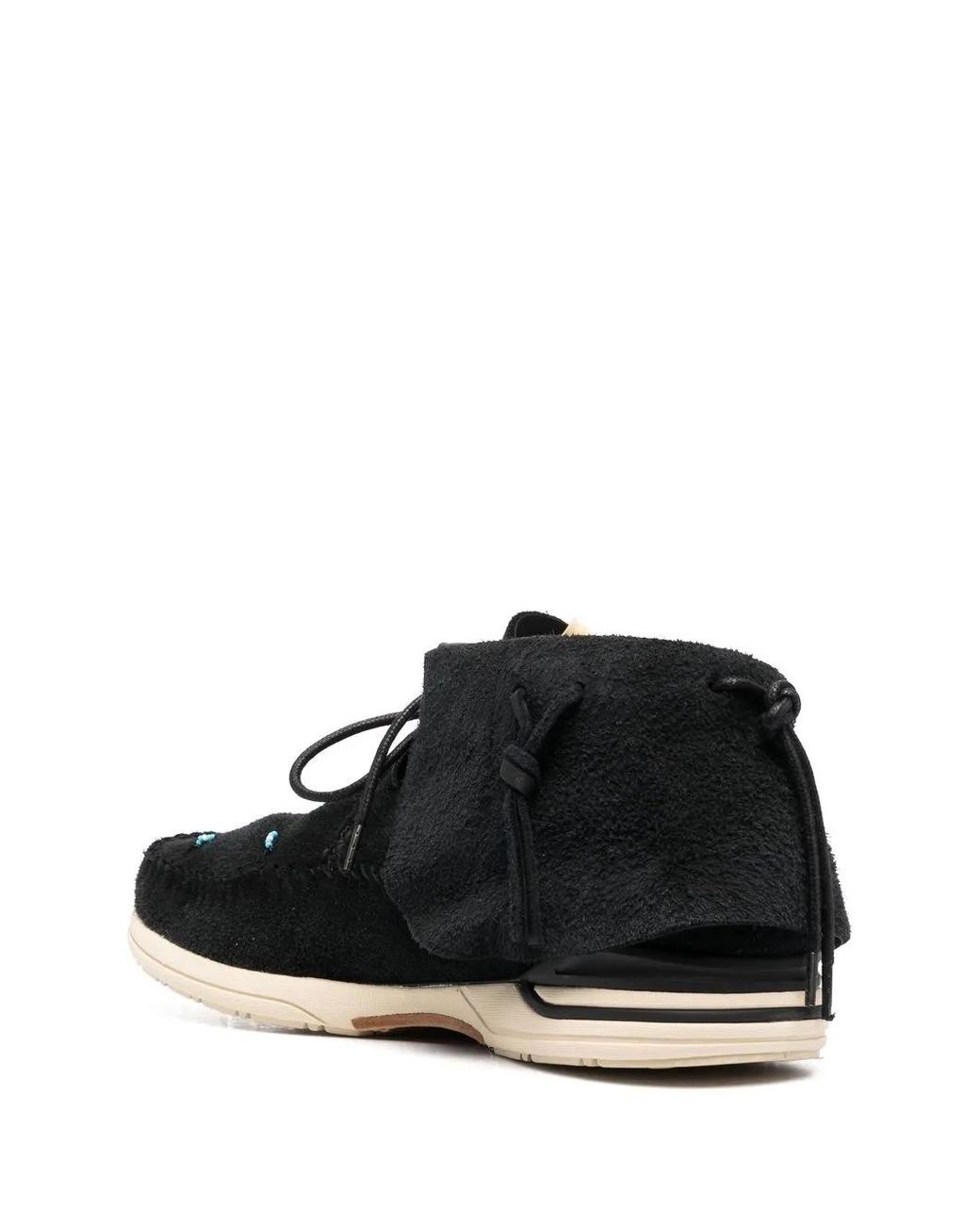 Visvim Black Lhamo Folk Suede Sneakers for men