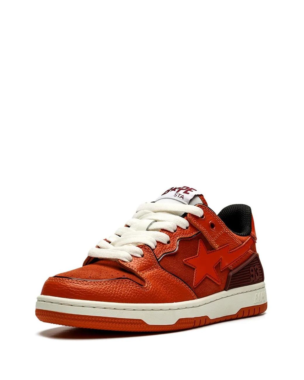 Baskets Lacées À Patch Logo A Bathing Ape en coloris Red