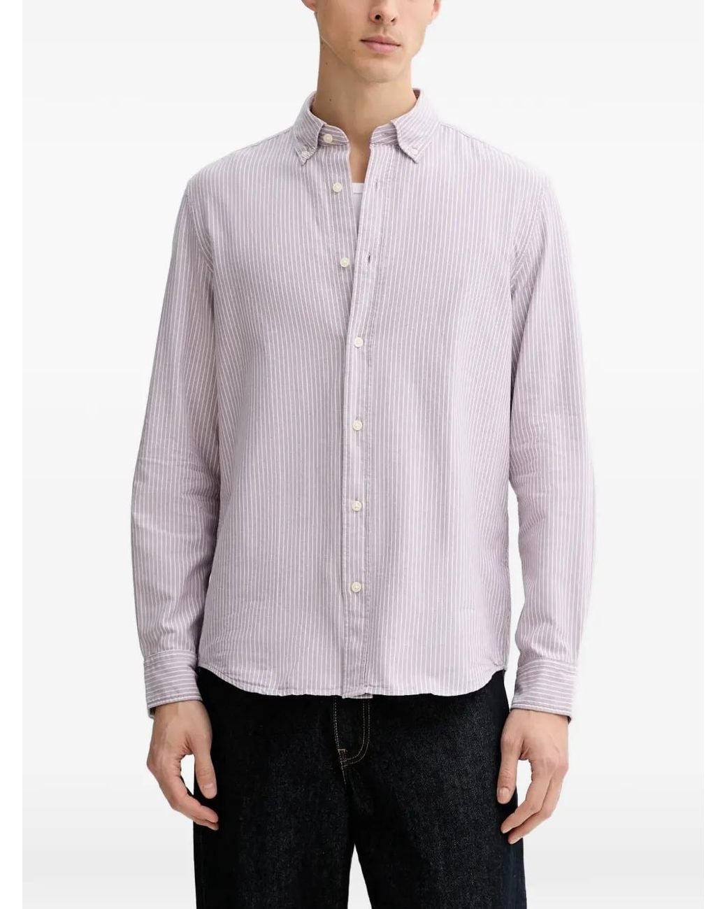 Marc O' Polo Gray Striped Cotton Shirt for men