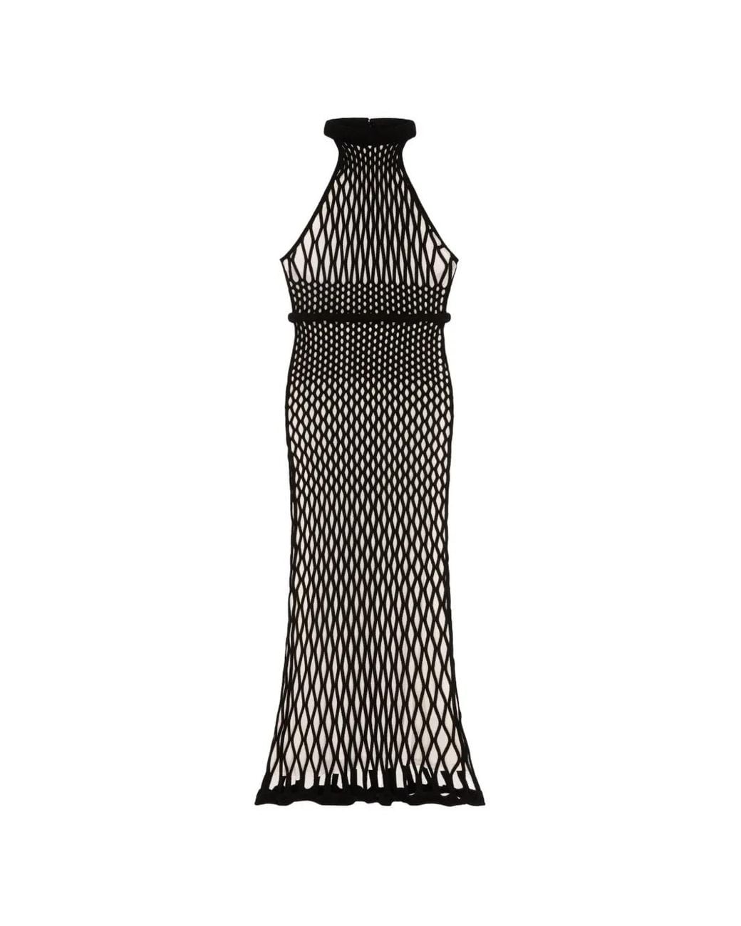 Givenchy White Open-Knit Halterneck Maxi Dress