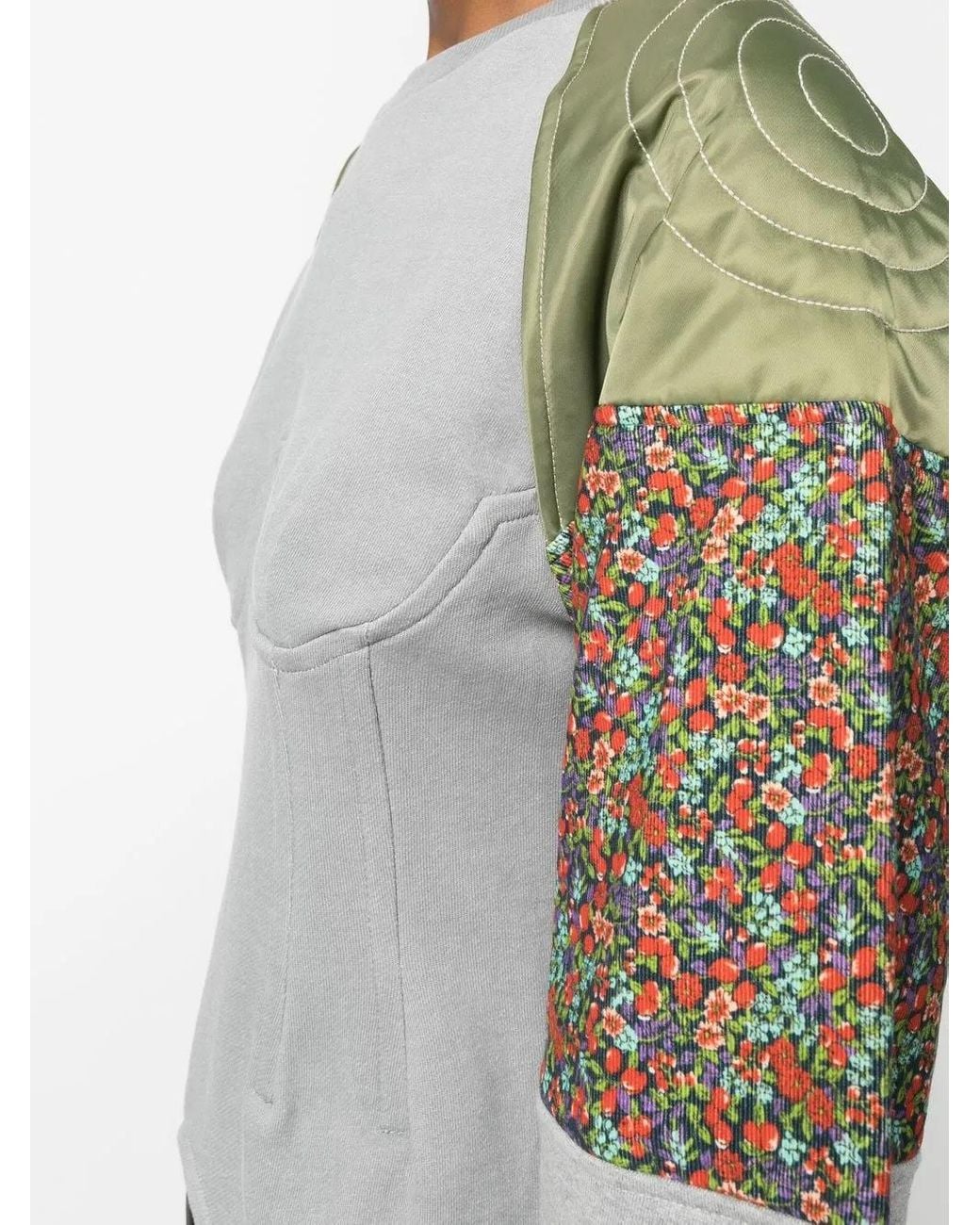 ANDERSSON BELL Gray Mix-Fabric Sweatshirt
