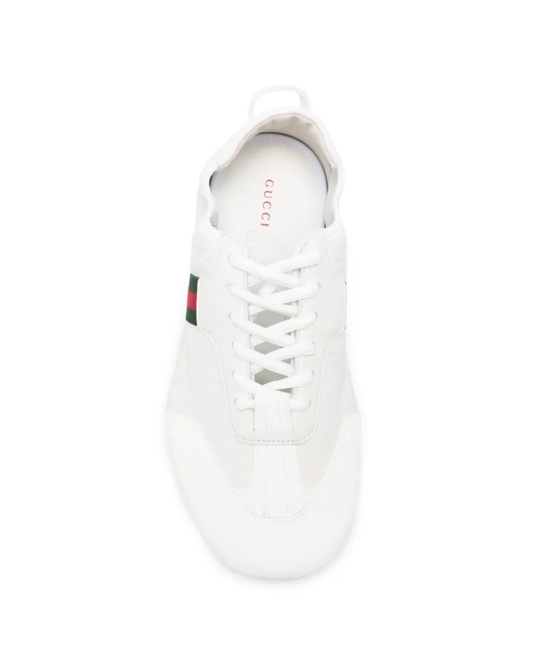 Gucci White Sneakers Mit Webstreifen