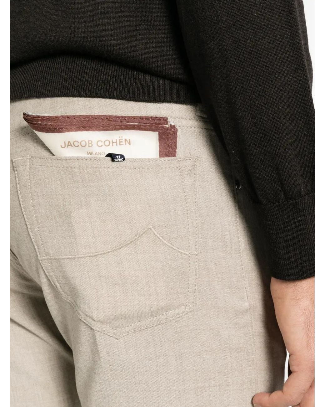 Jacob Cohen White Logo-Patch Straight-Leg Trousers for men
