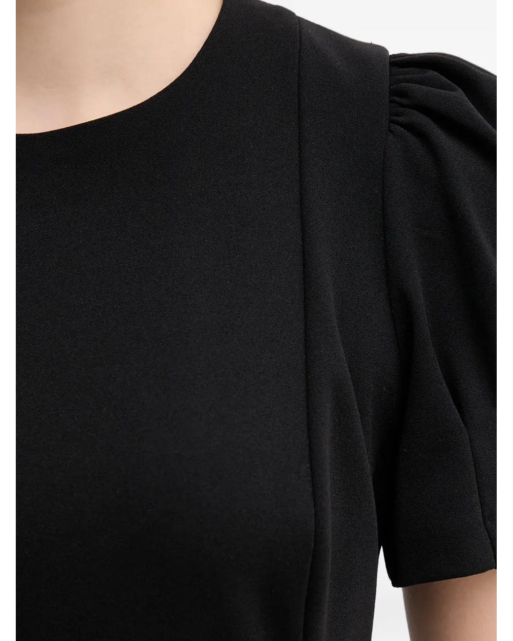 DKNY Black Puff-Sleeve Mini Dress