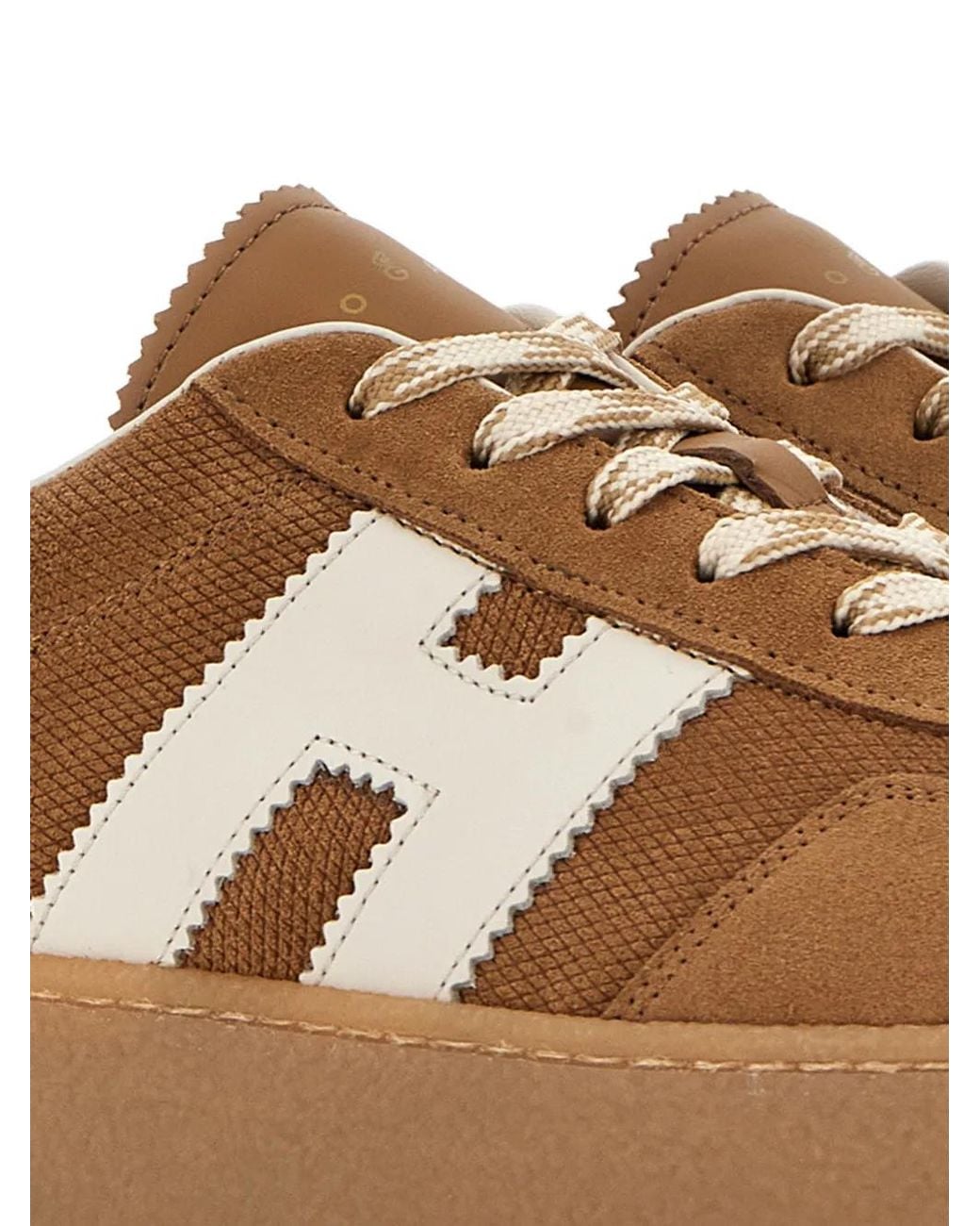 Hogan Brown H698 Platform Lace Up Sneakers