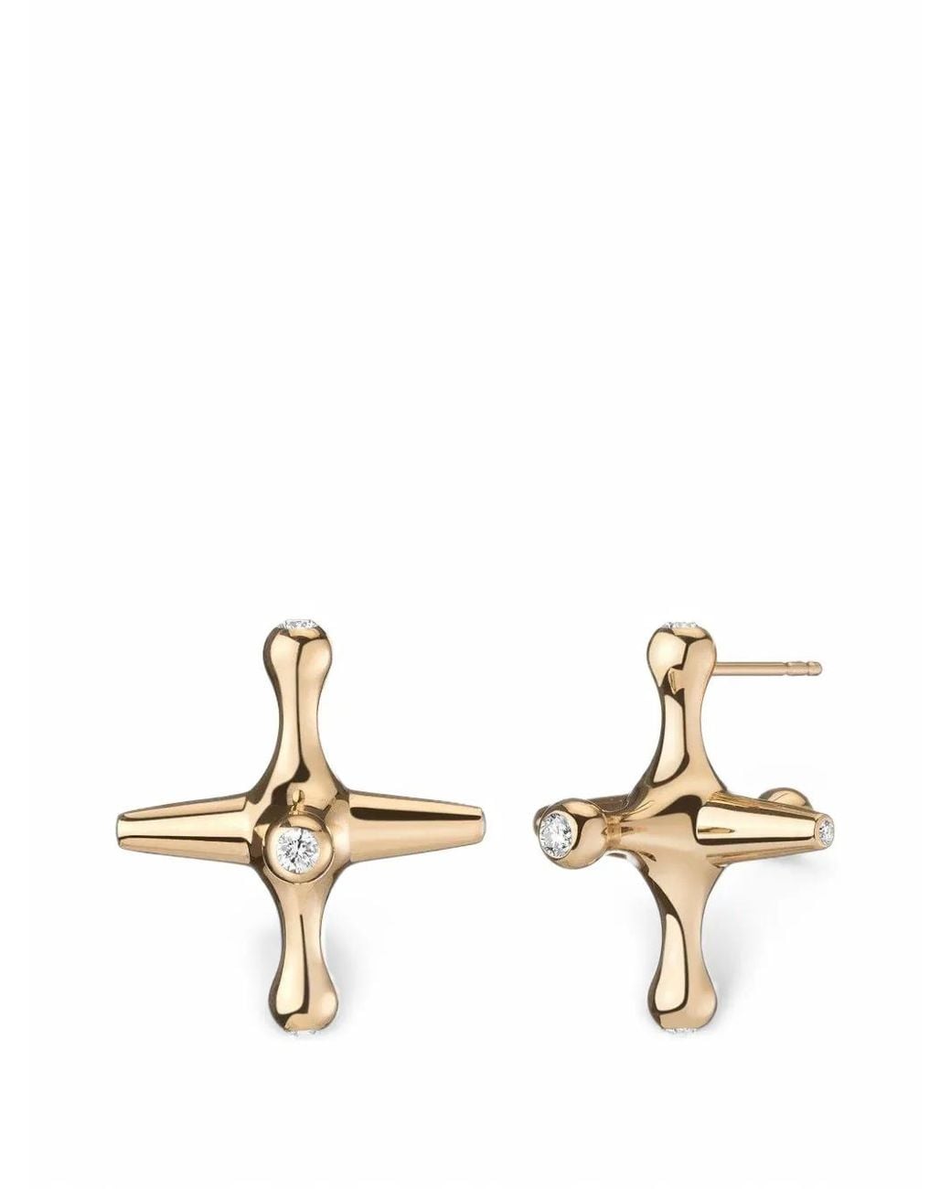MINED+FOUND Metallic Reminisce Jacks Diamond Earrings