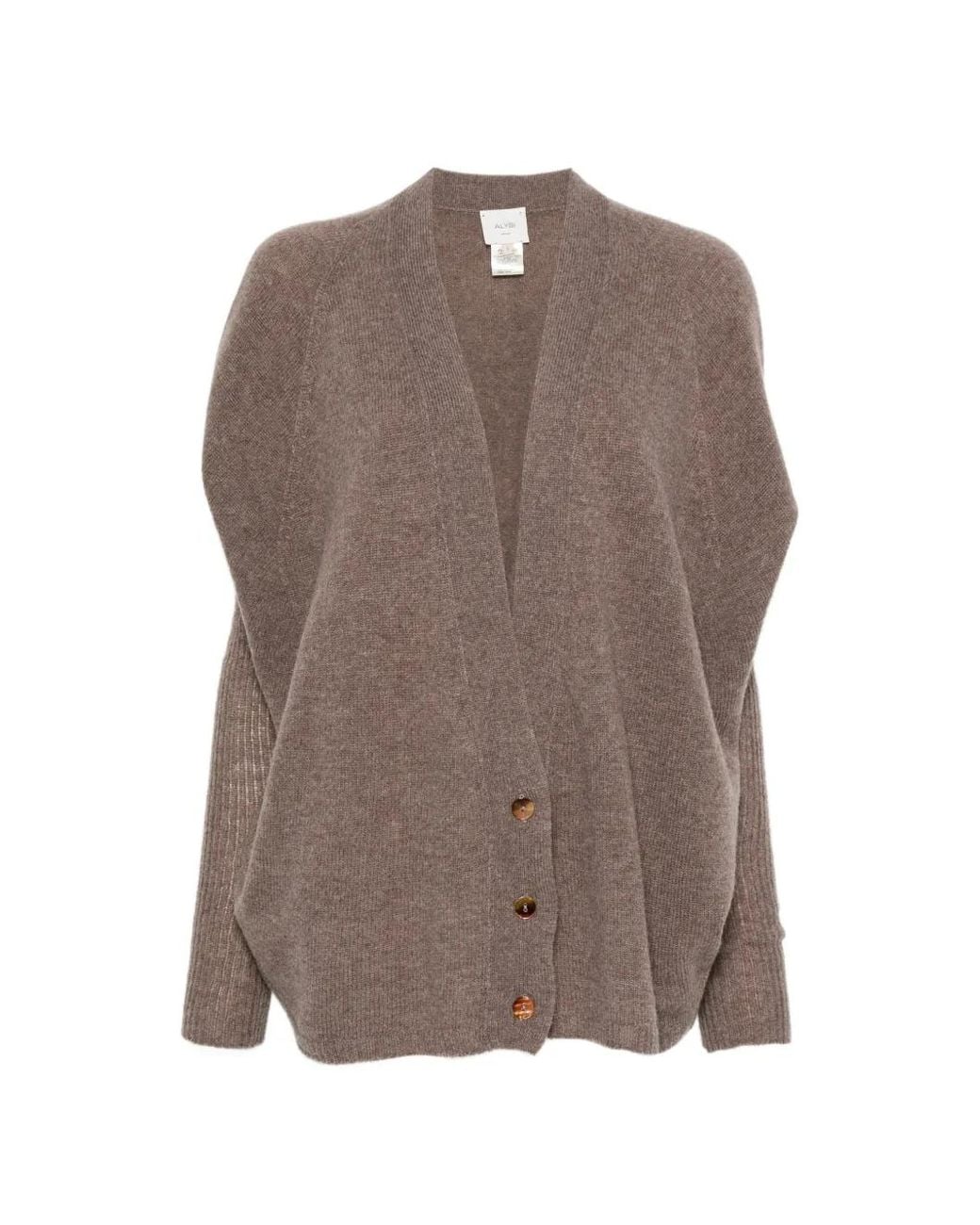 Alysi Brown V-Neck Cardigan