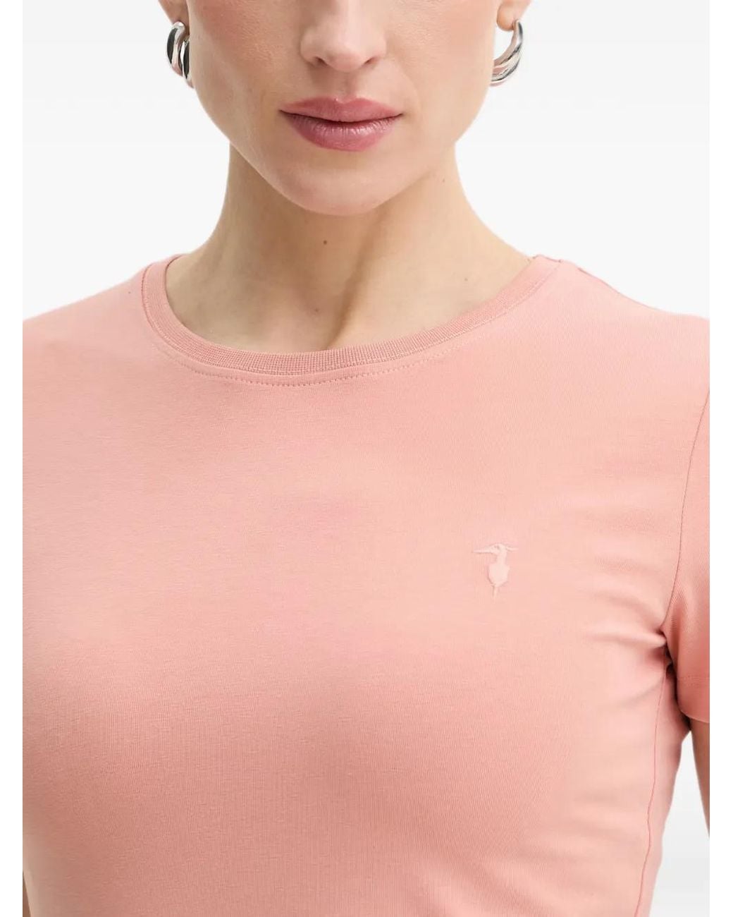 Trussardi Blue Embroidered T-Shirt