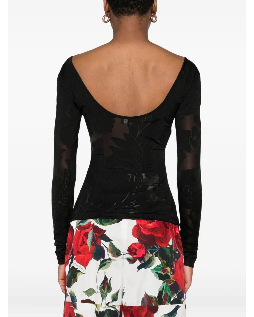 Etro Black Long-Sleeves Top