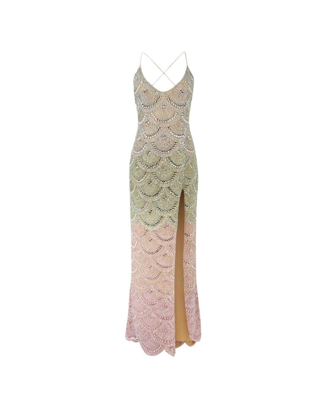 Philipp Plein White Long Dress Waves