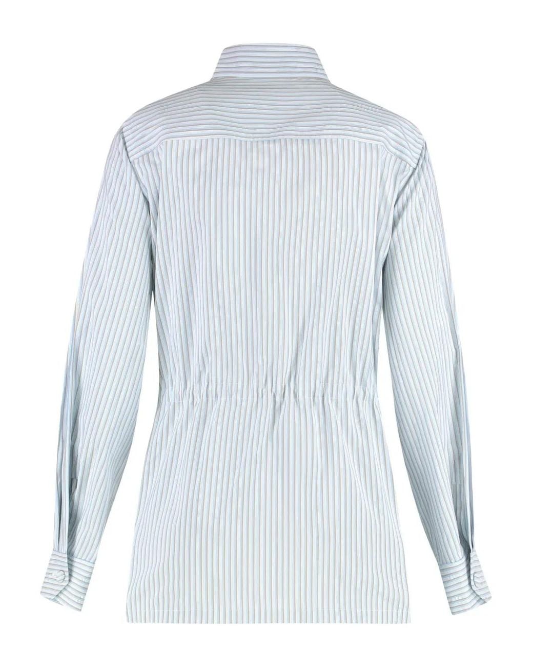 Fendi Blue Belted Cotton Jacket