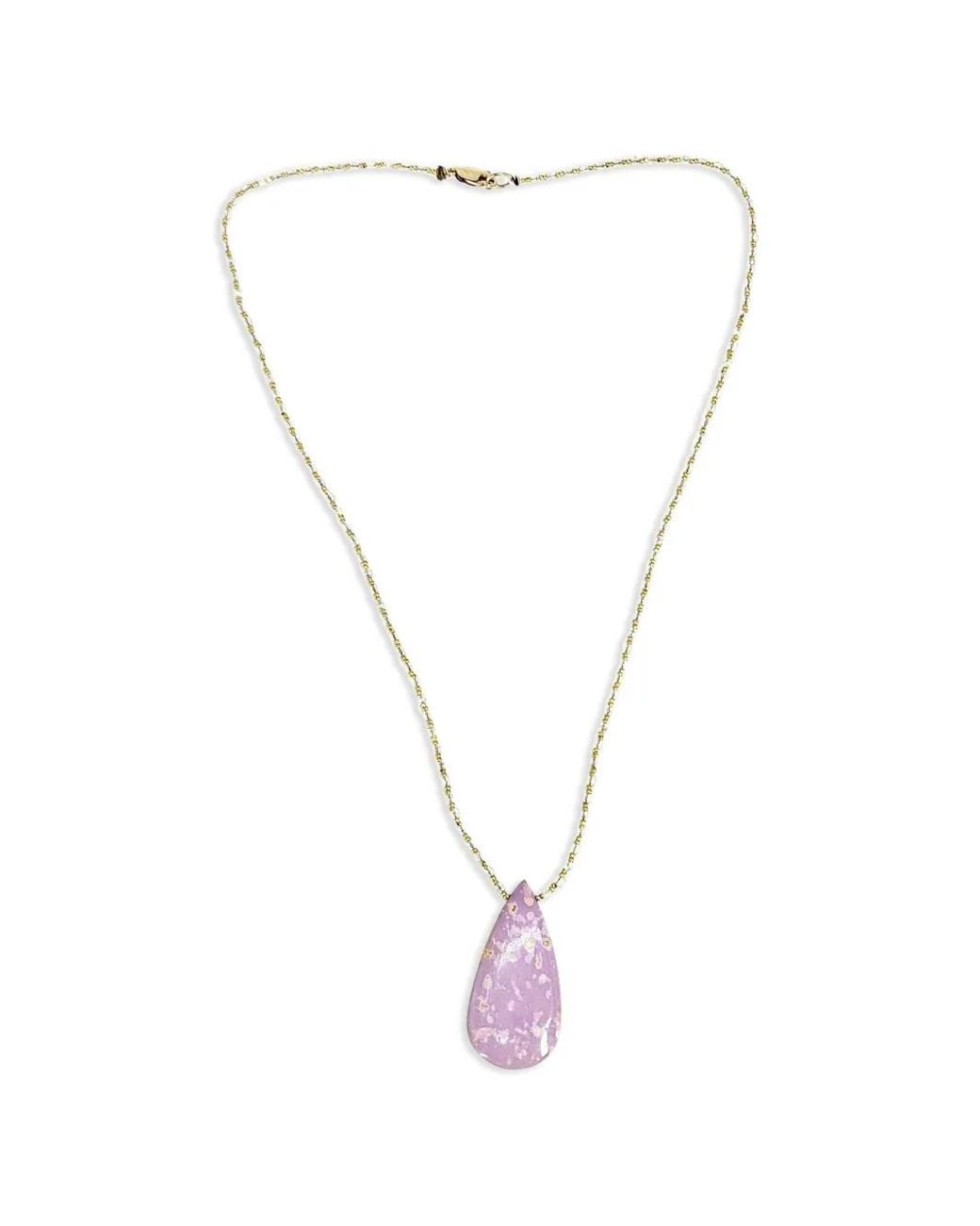 Madison White Phosphorite Teardrop Necklace
