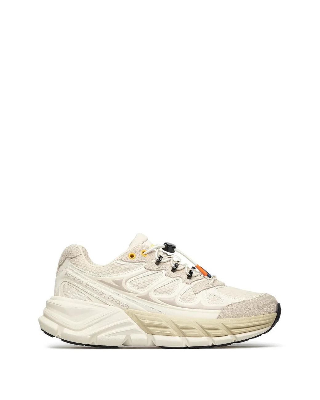 Barracuda White Round-One Toggle-Fastening Panelled Sneakers
