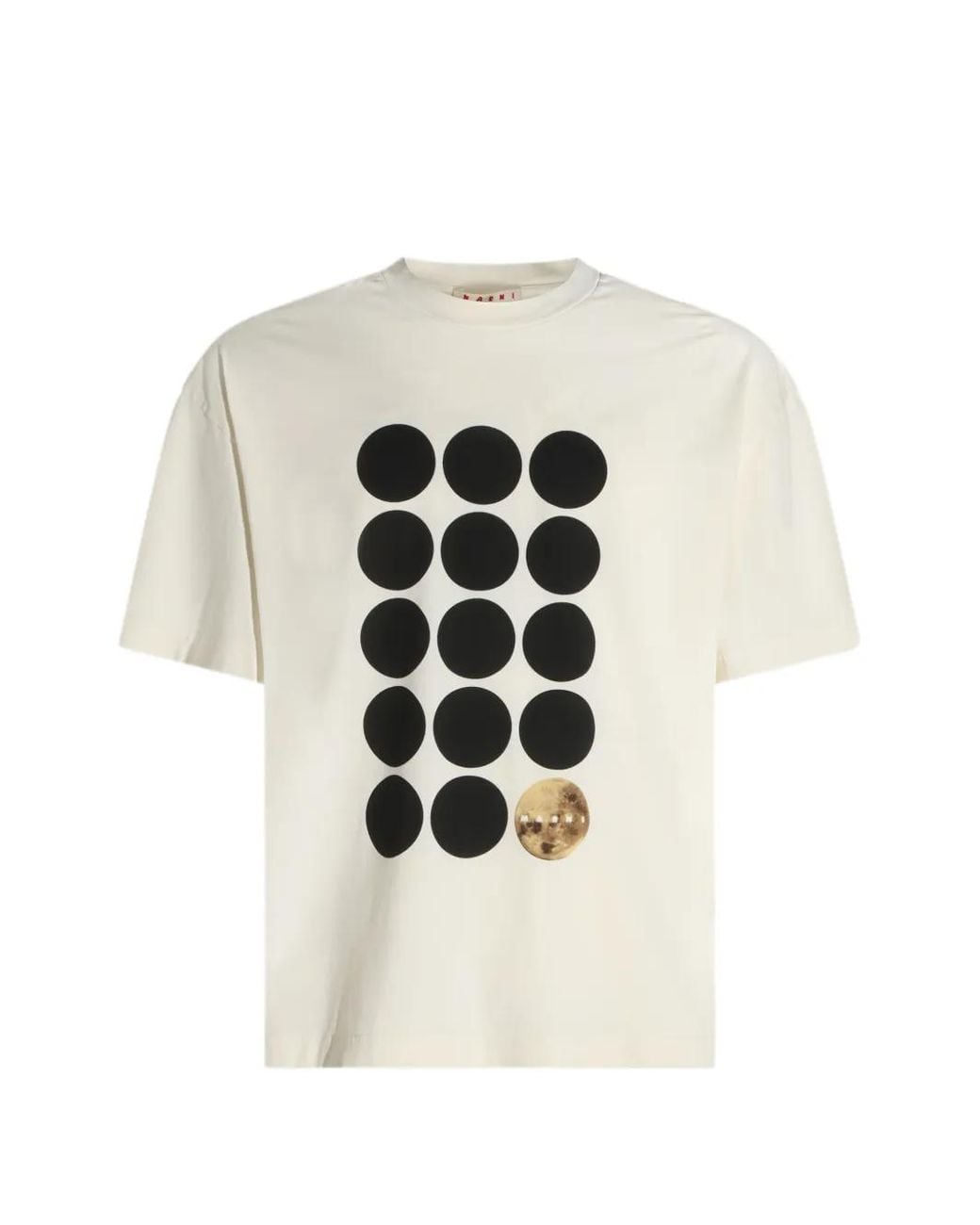 Marni White Cotton T-Shirt With Planet Print for men