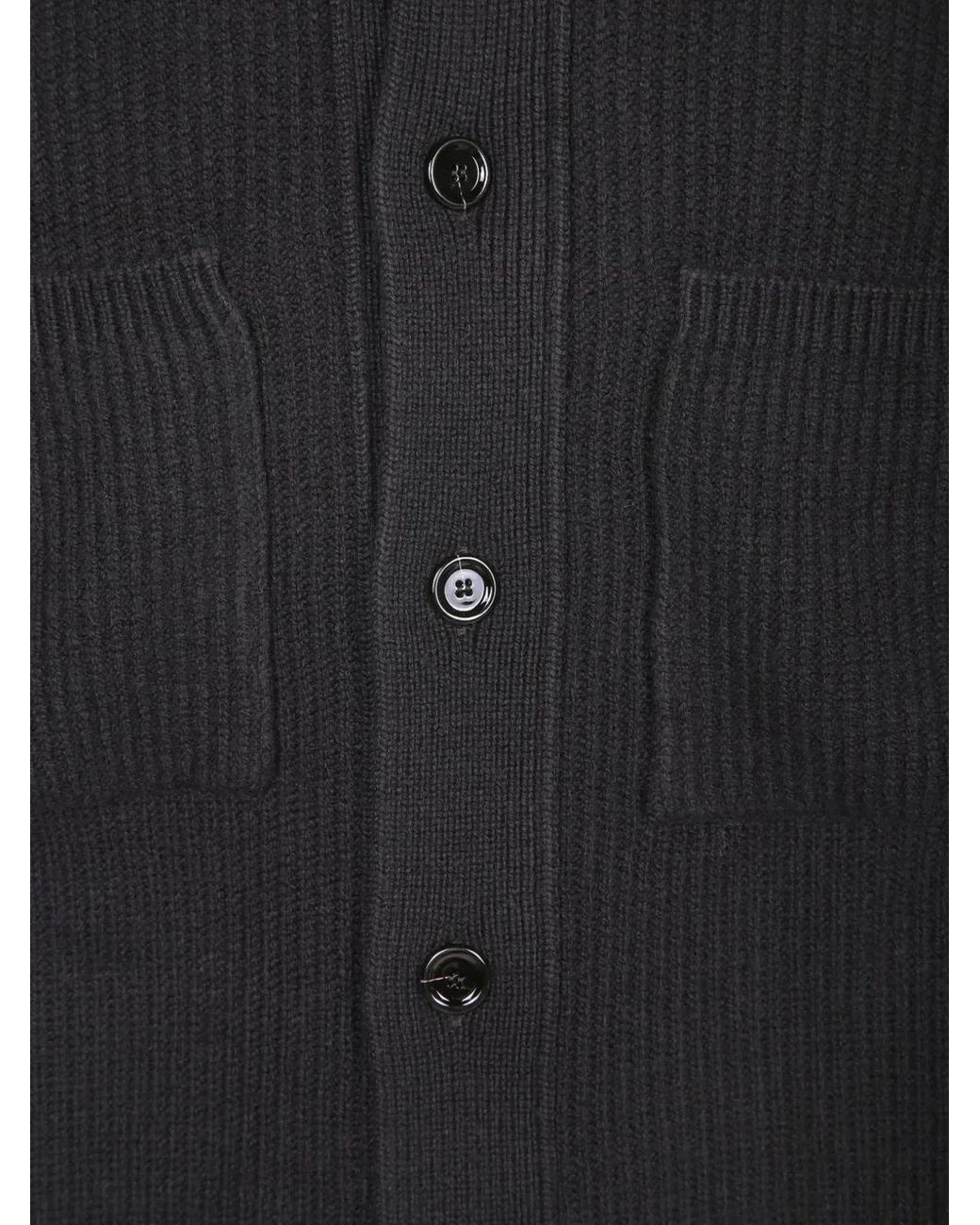 Lardini Black Pull Côtelé À Poche Plaquée for men