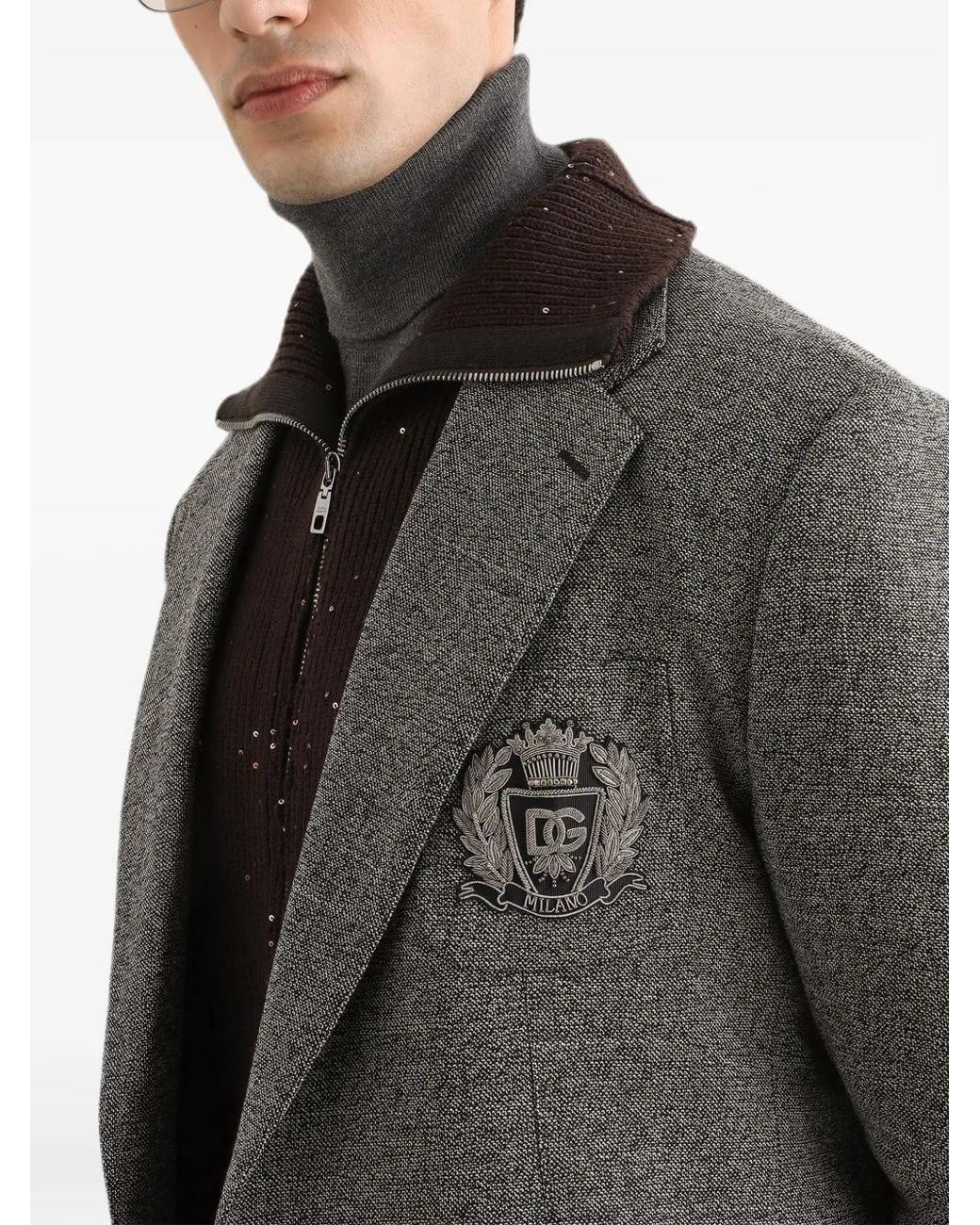 Dolce & Gabbana Gray Portofino Single-Breasted Jacket for men