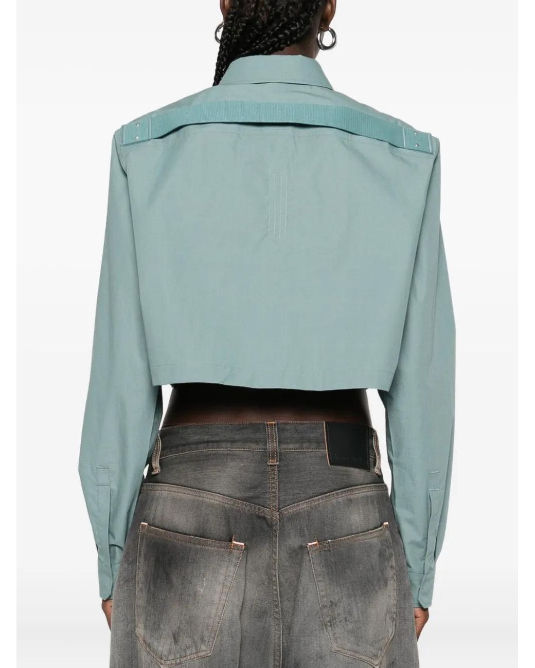 Rick Owens Cropped Blouse in het Blue