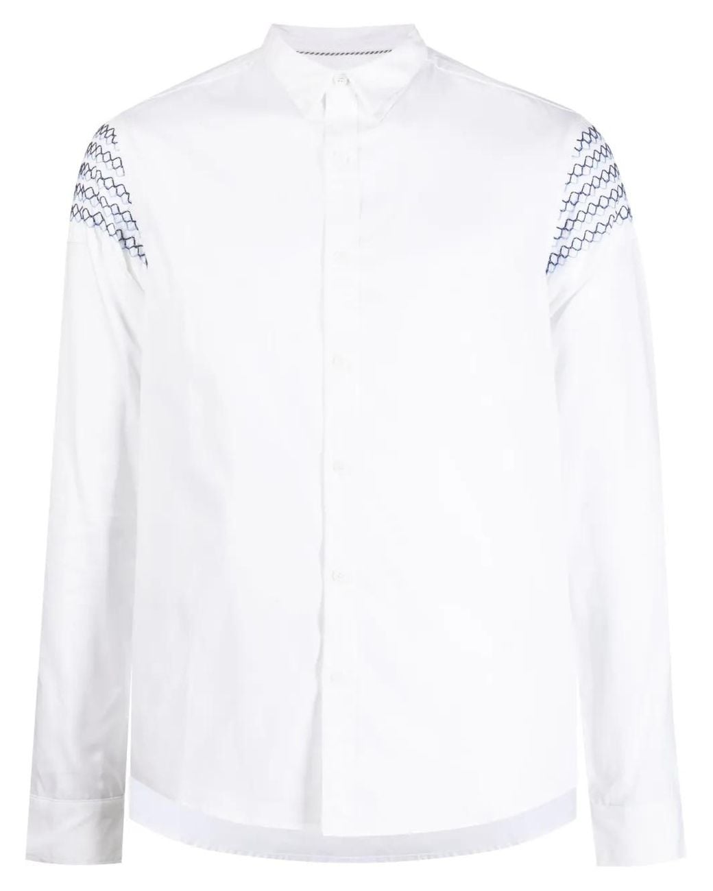 Private Stock White The Romain Embroidered-Design Shirt for men