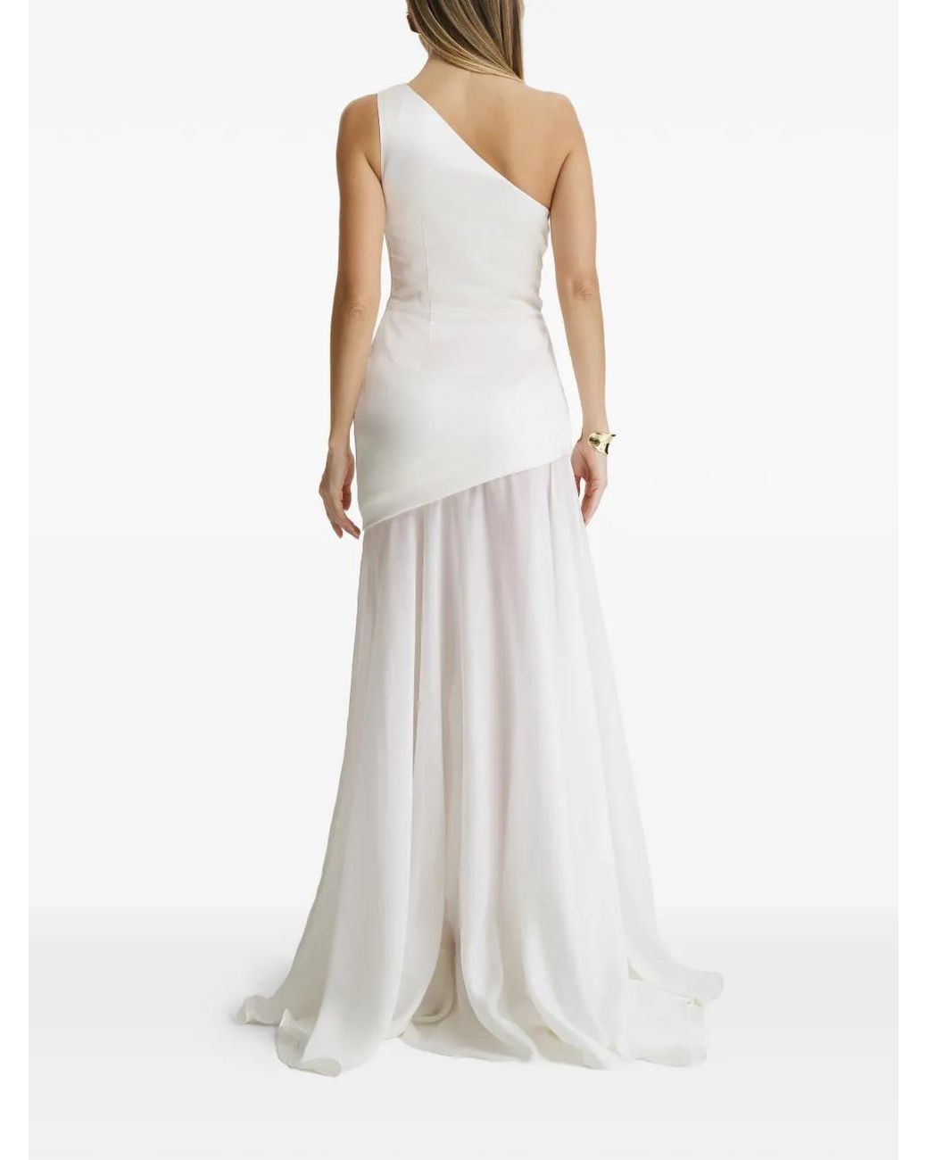 Il Volo White Aeris One-Shoulder Draped Dress