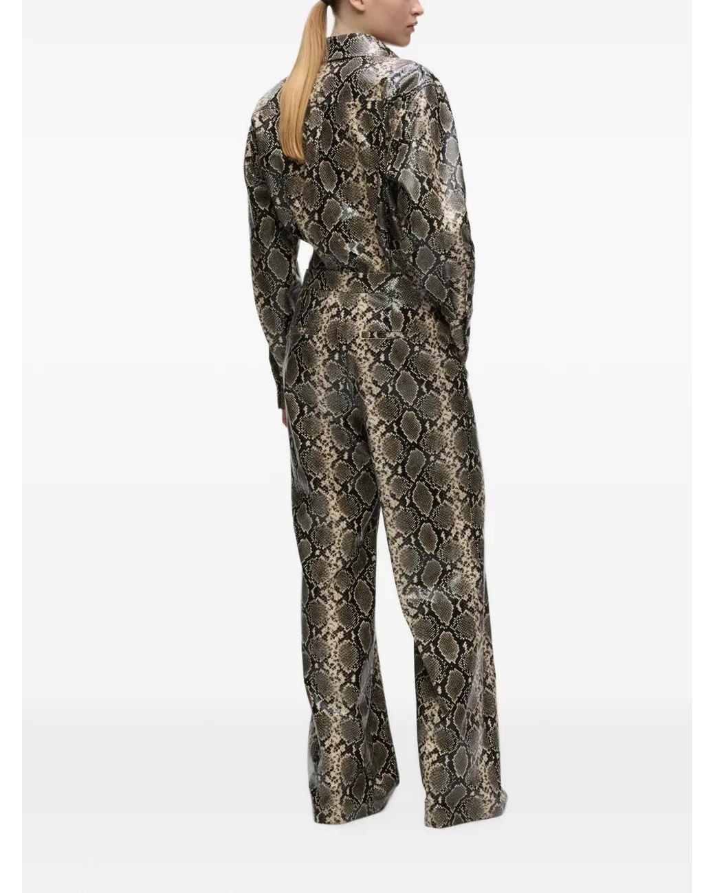 Karl Lagerfeld Gray Pantalon Évasé À Effet Python