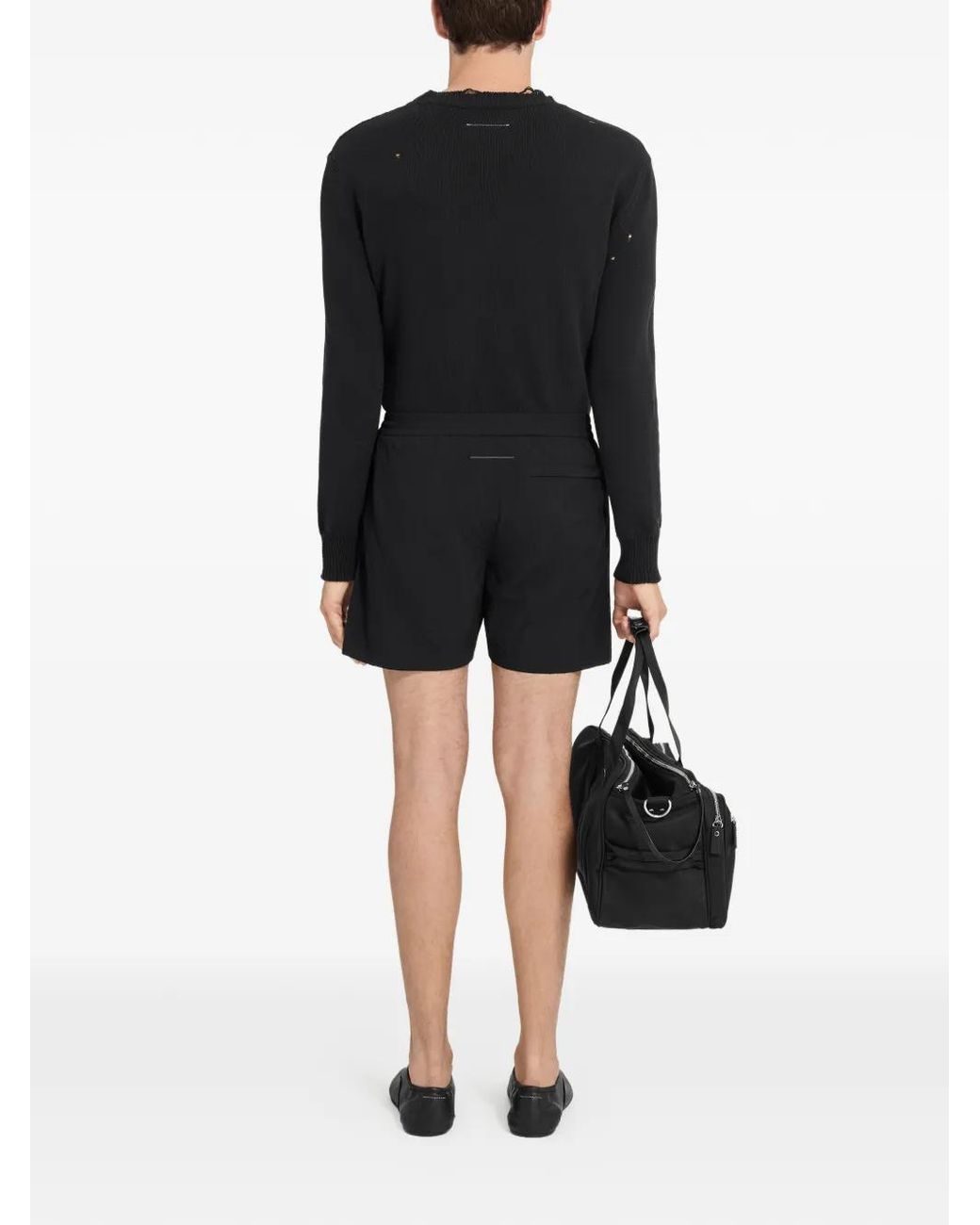 MM6 by Maison Margiela Black Technical Nylon Shorts for men