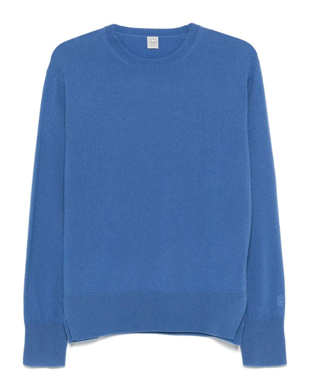 Totême Blue Crew-Neck Cashmere Sweater
