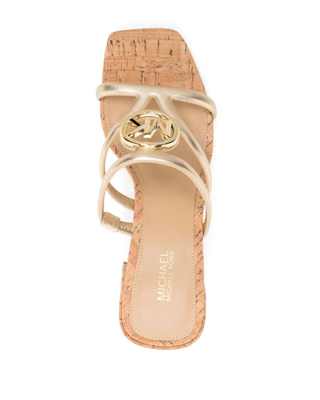 Michael Kors Natural 90Mm Hampton Mid-Heel Sandals