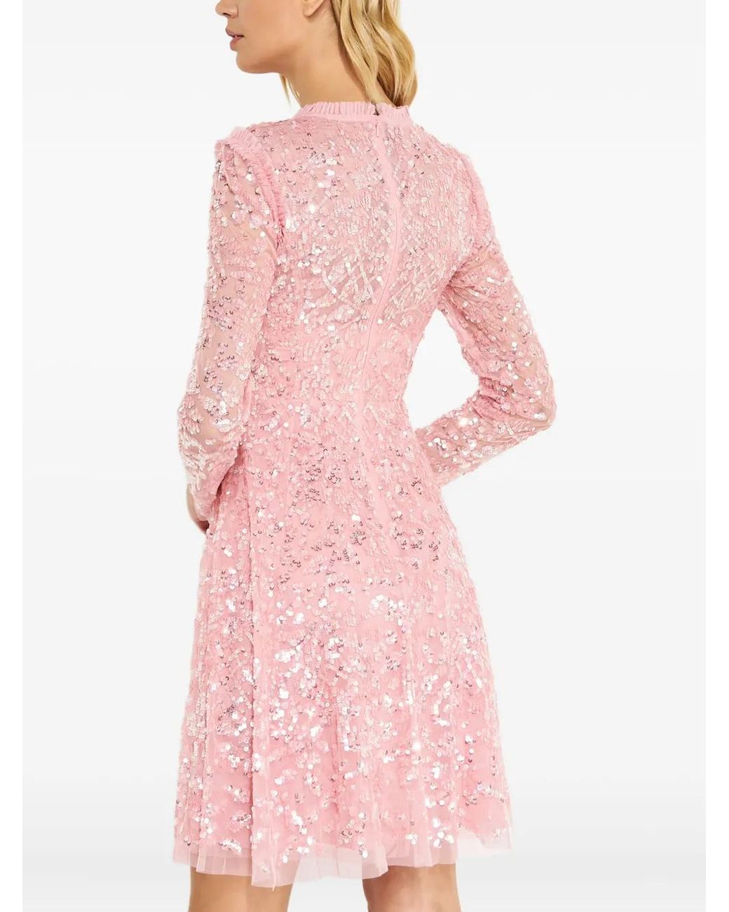 Needle & Thread Pink Aurelia Sequin-Embellished Mini Dress