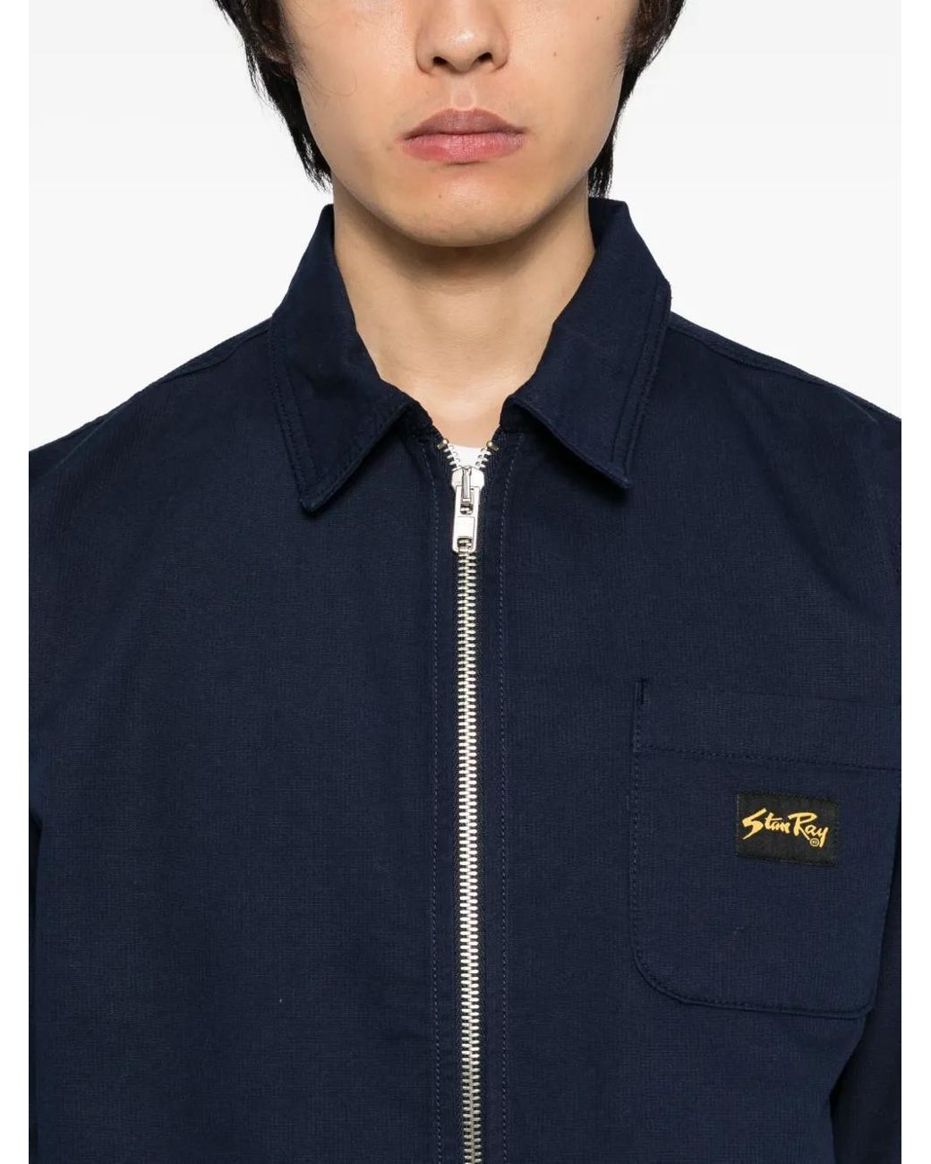 Stan Ray Blue Logo-Patch Jacket for men